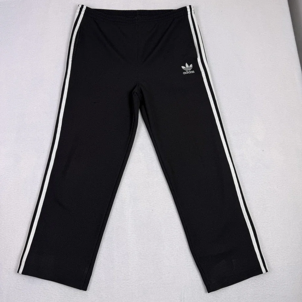 Vintage Y2K Adidas Joggers Mens M Black 3 Stripe‎ RARE Skateboarding 3D Trefoil